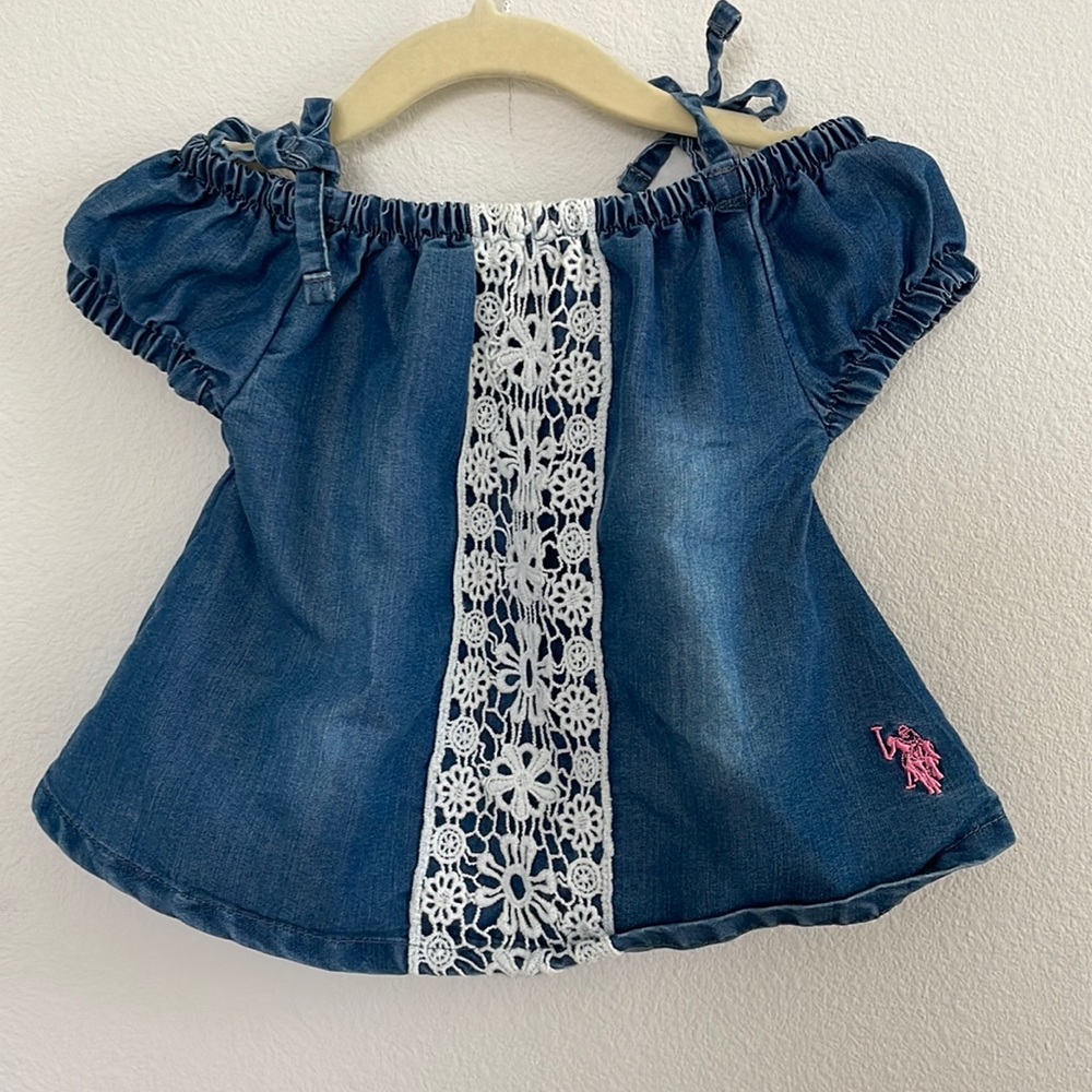 Toddler girls denim Polo shirt -size 18 M
